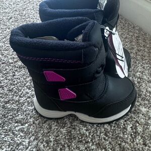 NWT Black and Pink Waterproof Snow Boots